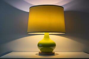 a decorative and colorful lamp on a solid color background. ai generative photo