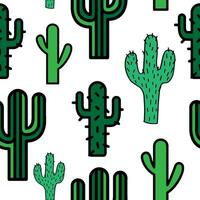 Vector print of desert cacti. Cactus icons seamless pattern. succulent design