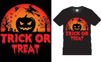 Halloween t-shirt design. Happy Halloween typography t-shirt design vector template.Trick or treat