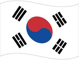 sur Corea bandera ola. Corea bandera. bandera de sur Corea vector