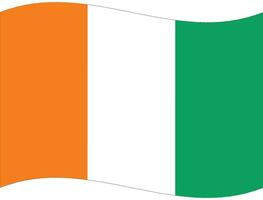 Ivory coast flag wave. Ivory coast flag. Flag of Ivory coast vector