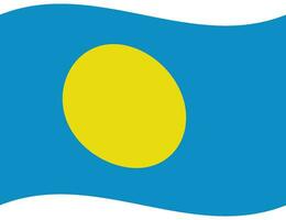 Palau flag in shape. Flag of Palau. Palau flag wave vector