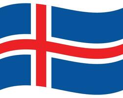 Iceland flag. Flag of Iceland. Iceland flag wave vector