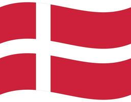 Flag of Denmark. Danish Flag. Denmark flag wave vector