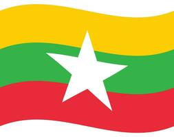 Myanmar Flag. Flag of Myanmar. Myanmar Flag wave vector