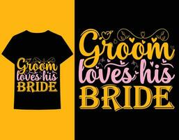 bride groom t-shirt design vector elements