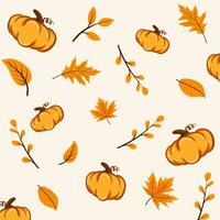 hand drawn flat thanksgiving pattern background vector