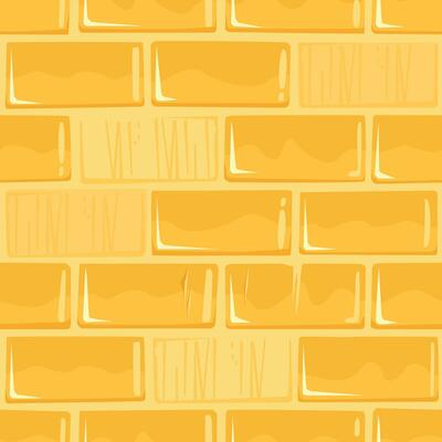 Unfinished Cartoon Gold Wall, Square Seamless Pattern