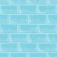 Cartoon Castle Shiny Ice Wall, Square Seamless Pattern. vector