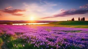 Lavender flowers landscape photo