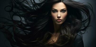 Beautiful woman with long hair. photo