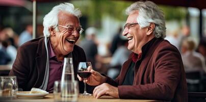 Smiling mans with wine photo