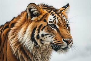 Portrait of a tiger on a solid color background. Close-up. ai generative photo