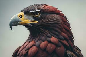 Portrait of a bird of prey close-up. generative ai photo