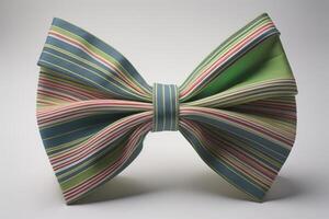 striped bow tie isolated on a white background. studio shot. generative ai photo