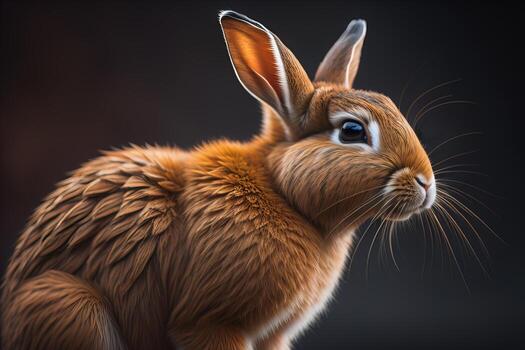 Easter bunny on a solid color background. ai generative photo