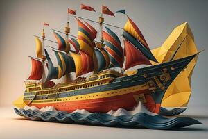 Cruise ship in the sea. ai generative photo
