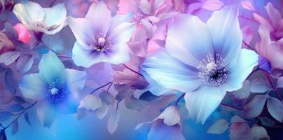 Romantic violet flwers background photo