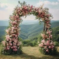 Wedding floral arc photo