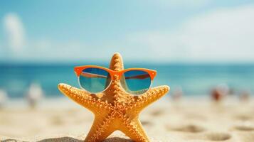 Starfish with sunglasses photo