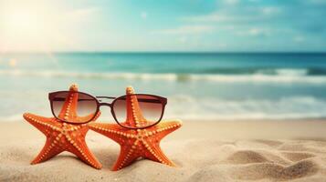 Starfish with sunglasses photo