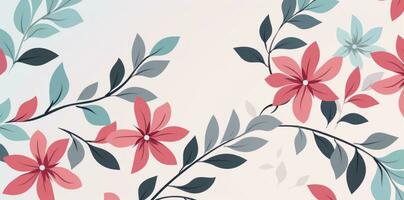 Pink floral illustration background photo