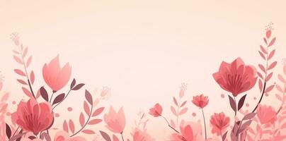 Pink floral illustration background photo