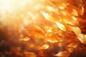 Autumn falling leaves background photo