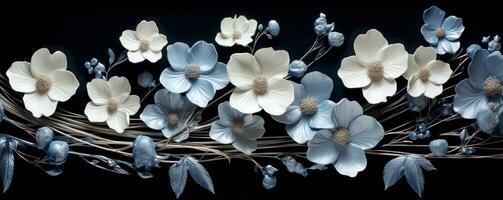 Flowers on dark background photo