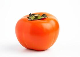 Persimmon fruit isolated on white background created with technology photo