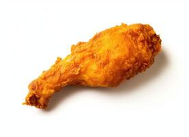 Roasted chicken leg on a white background created with technology photo