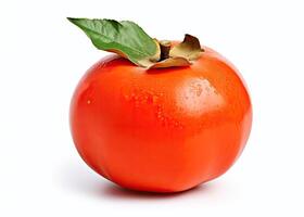 Persimmon fruit isolated on white background created with technology photo
