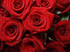 Natural red roses background created with technology photo