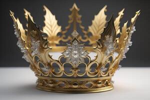 royal crown on a gray background with vignette. photo
