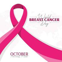 World Breast Cancer Day October awareness month banner vector