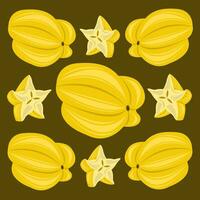 Starfruit vector illustration for graphic design and decorative element