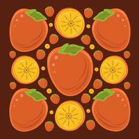 Hachiya sweet persimmon vector illustration for graphic design and decorative element