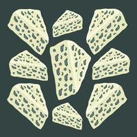 Unique blue cheese vector illustration for graphic design and decorative element