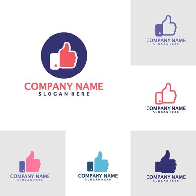 Set of Good logo design vector. Like logo design template concept