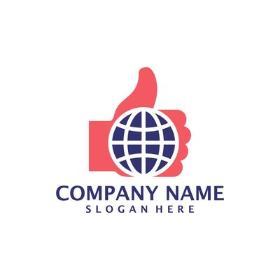 Like World logo design vector. Good World logo design template concept