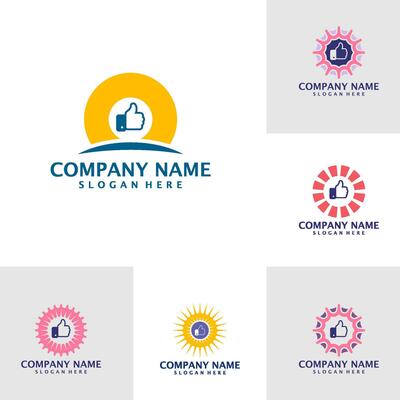 Set of Sun Like logo design vector. Good Sun logo design template concept