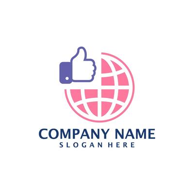 Like World logo design vector. Good World logo design template concept