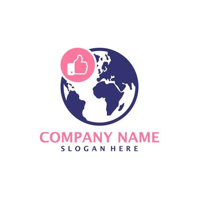 Like World logo design vector. Good World logo design template concept