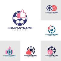 Set of Like Soccer logo design vector. Good Football logo design template concept vector