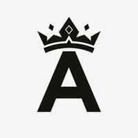 Crown Logo on Letter A Vector Template for Beauty, Fashion, Elegant, Luxury Sign