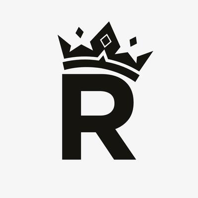 [ROMANTIC CROWN] R LOGO L S /追跡付 Crown Logo On Letter R Luxury Symbol. Crown Logotype