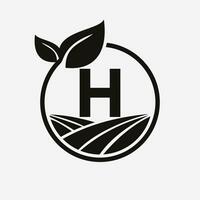 Letter H Agriculture Logo. Farming Logotype Symbol Template vector