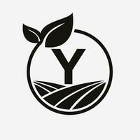 Letter Y Agriculture Logo. Farming Logotype Symbol Template vector