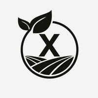 Letter X Agriculture Logo. Farming Logotype Symbol Template vector