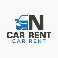 Letter N Rent Car Logo Design Template. Automotive Car Logo Symbol vector